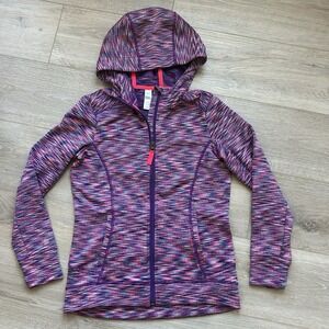 Athleta Girl Hero Spacedye Large/12 Hoodie Multicolor Pink Heathered